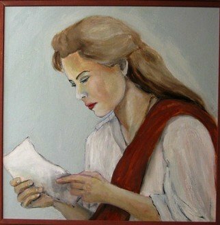 Charles Hanson; The Letter, 2008, Original Painting Oil, 24 x 24 inches. 