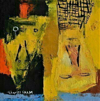 Charles Cham, '2555 YELLOW HEADS', 2018, original Painting Oil, 30.5 x 30.5  cm. Artwork description: 2448 aEURoeI believe that drawing is thinking and painting is feeling.  Therefore, I draw what I think and paint what I feel. aEURoeCharles CHAM s works are based on the philosophy of Yin and Yang - the duality of life and the attraction of opposites.  The Yin and Yang ...