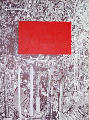 Christine Haehner Murdock; Red Square, 2013, Original Painting Acrylic, 60 x 80 inches. 