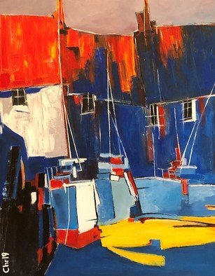 Christian Mihailescu; Old Harbor Boats, 2019, Original Painting Acrylic, 24 x 30 inches. Artwork description: 241 Old boats in the old harbor...