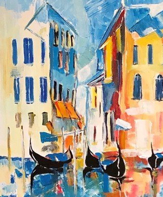 Christian Mihailescu; Venice, 2019, Original Painting Acrylic, 18 x 24 inches. Artwork description: 241 Luminous, modern landscape in Venice. Old buildings, gondolas, and dreams. Mostly knife application. ...