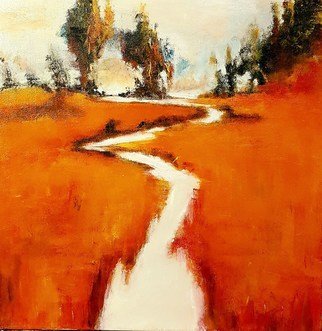 Christian Mihailescu; Walk In The Meadow, 2017, Original Painting Acrylic, 14 x 20 inches. Artwork description: 241 Summer field walk in the orange sea of grass. Mixed strokes and knife technique. ...