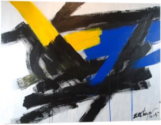 Martin A Ettlinger; Nocturne 1, 2011, Original Painting Acrylic, 48 x 36 inches. Artwork description: 241     acrylic black red blue kline bright contemporary bold        ...