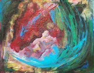 Caren Keyser, 'In The Beginning', 2015, original Painting Acrylic, 14 x 11  cm. Artwork description: 3099 Color and texture make this an exciting abstract painting. It has an embryonic quality with life at its center. ...