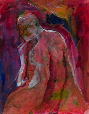 Caren Keyser, 'Me Myself And I', 2016, original Painting Acrylic, 9 x 12  cm. Artwork description: 3099  Are we looking at multiple versions of this manEach layer seems to reveal another self. The painting is acrylic on paper. ...