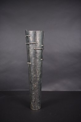 Claudio Bottero; Elementi Legati, 2010, Original Sculpture Steel, 14 x 60 cm. Artwork description: 241 This piece can be a sculpture in it s own right, but it can also be made into a vase for dried flowers or with a glass insert for cut flowers. It can also be used as an umbrella or walking stick holder. ...