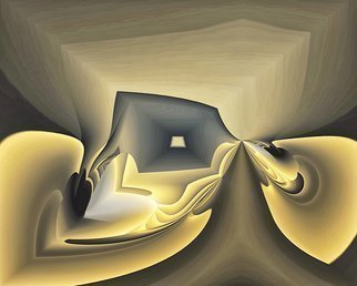 Cheryl Hrudka, '7695 Exploding Out Of The...', 2018, original Digital Other, 30 x 24  x 2 inches. Artwork description: 2307 Box, digital, digital print, abstract, abstraction, contemporary, original, limited edition, yellow, brown, ...