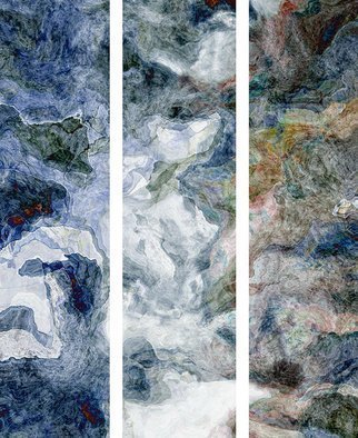 Cheryl Hrudka, '9601a Van Goghs Cascade', 2020, original Digital Art, 45 x 60  x 1 inches. Artwork description: 1911 I work with the computer and my drawing tablet to create my abstracts.  My process is one that includes my emotions at the time.  This piece is actually 3 separate panels.  Each panel is 60x15 inches and is ready to hang. ...