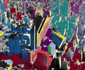 Marc Rubin; Manhattan Earthquake 2, 2007, Original Digital Art, 24 x 20 inches. Artwork description: 241 Giclee print on archival paper with pigment inks. 1