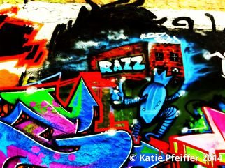 Katie Pfeiffer; Graffiti Wall  Razz Philly, 2014, Original Photography Color, 11 x 14 inches. Artwork description: 241              Part  of a  series- this is a  graffiti wall I took a photograph of  and then digitally altered.  (c) Katie Pfeiffer 2014All Rights ReservedPrints available                                                                  ...