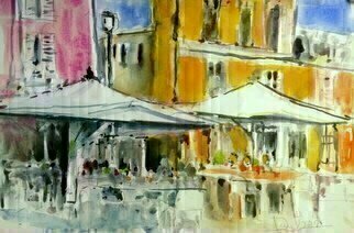 Daniel Clarke, 'Caravaggio Street Scene 2018', 2018, original Watercolor, 18 x 12  x 0.1 inches. Artwork description: 3891 Caravaggio  Bergamasque: CareA s  is a town and comune in the province of Bergamo, in Lombardy, Italy, 40 kilometres  25 mi  east of Milan.Many street scenes await us but this one is most impressive Watercolor on paper...
