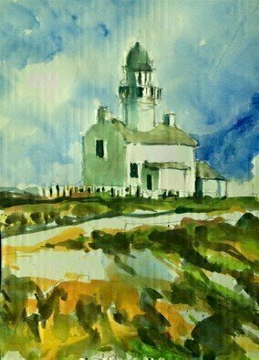Daniel Clarke, 'The Lighthouse Of Cabrillo', 2019, original Watercolor, 11 x 15  x 0.1 inches. Artwork description: 3891 The Old Point Loma Lighthouse stood watch over the entrance to San Diego Bay for 36 years. At dusk on November 15, 1855, the light keeper climbed the winding stairs and lit the light for the first time. What seemed to be a good location 422 feet ...