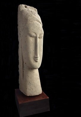 Daniel Gomez; Homage To Modigliani 2, 2023, Original Sculpture Other, 18 x 69 cm. Artwork description: 241 Sculpture made of concrete and mertal - Title : Homage to Modigliani Dimensions :  2 70 x 20 x 17 centimetres - 18 kilos - Wood Base - Year : 2021 Signed in the back ...