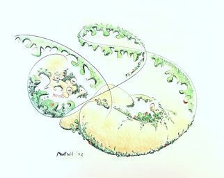 Dave Martsolf, 'Agriculture', 2017, original Drawing Pencil, 8 x 7  inches. Artwork description: 5475 agriculture, flora, green, farm, farmer, abstract, curves, small, colored pencil, ink, paper...