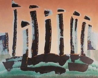 Dave Martsolf, 'Neolithic Sunrise', 2019, original Painting Oil, 20 x 16  x 1 inches. Artwork description: 3099 If purchased, this work will be shipped framed, wired, and ready to hang. ...