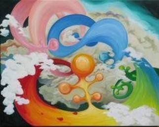 David Chang; Dancing Of Rainbow, 2006, Original Painting Acrylic, 30 x 24 inches. 