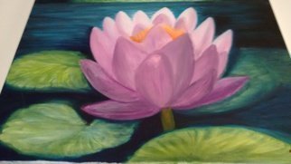 Denise Seyhun, 'Pink Water Lily', 2016, original Painting Oil, 24 x 18  x 2 inches. Artwork description: 1911     flower, lily, water lily ...