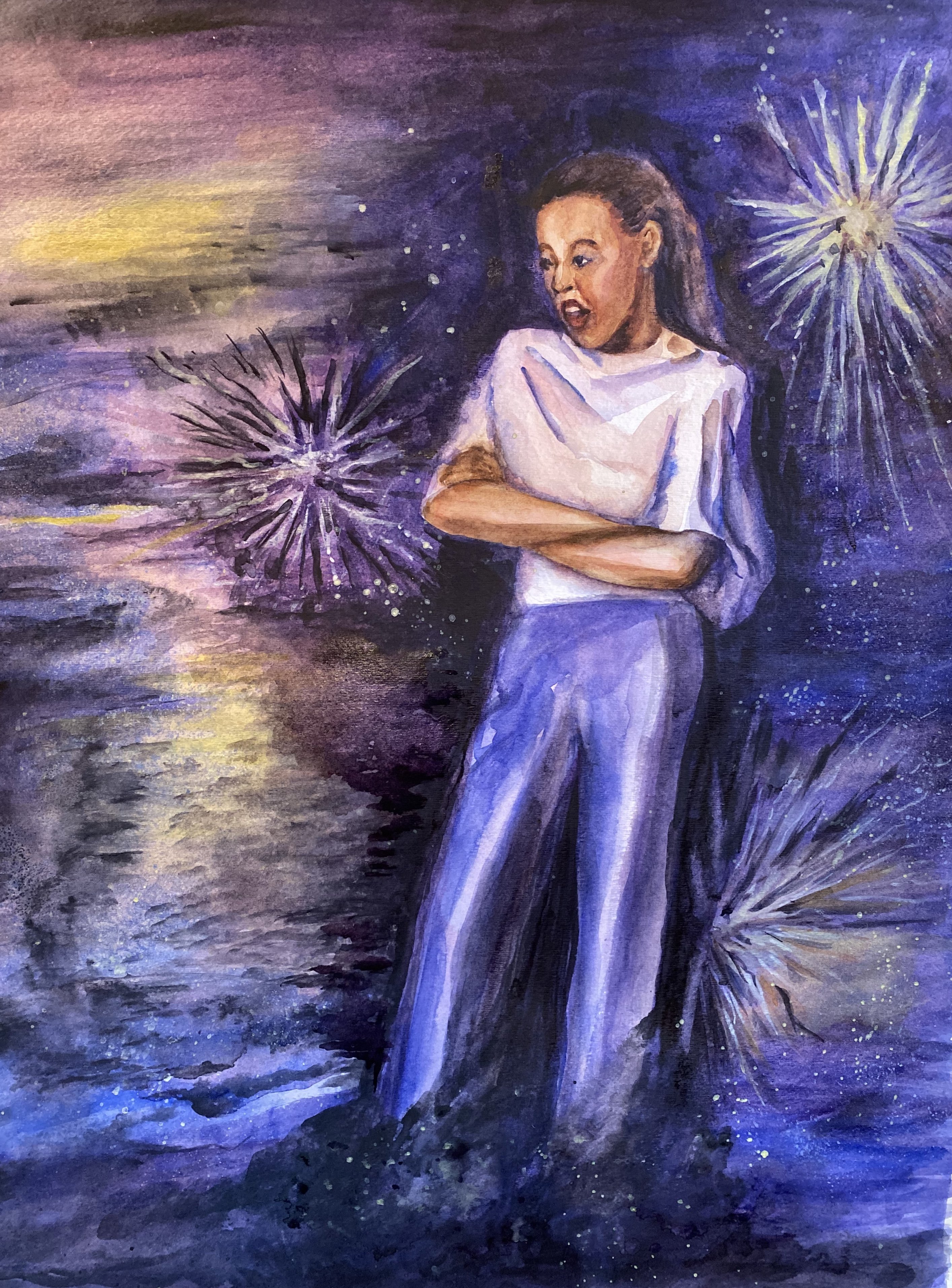 Deborah Paige Jackson; Fierce I, 2019, Original Watercolor, 18 x 24 inches. Artwork description: 241 This piece is part of a series showing power in women.women, woman, powerful, control, fierce...