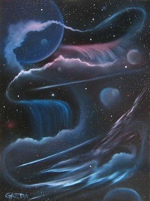 David Gazda; Astronomical Void 2009, 2009, Original Painting Oil, 18 x 24 inches. Artwork description: 241  18 w x 24 h  visionary  space art, original oil painting on stretched canvas. . . ready to hang with hanging clip ( provided) - painting can be shipped with Black Metal Frame ready to hang for an additional $30 - please advise @ checkout if you elect this option, otherwise painting will ...