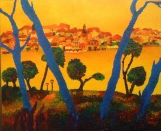 Dino Magnificent Bakic; Blue Trees Yellow Sea And Me, 2010, Original Painting Oil, 60 x 50 cm. Artwork description: 241 Blue trees, yellow sea and me. ...