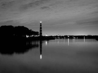 Dion Mcinnis; Lighthouse At One In The ..., 2004, Original Photography Black and White, 10 x 8 inches. Artwork description: 241 Light house on Clear Lake in Texas. Print comes matted in window mat....