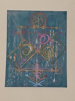 Carrie Morrison; Light Language, 2019, Original Mixed Media, 9 x 13 inches. Artwork description: 241 I asked for a light language representation symbol of protection and this is what I was guided to do. ...