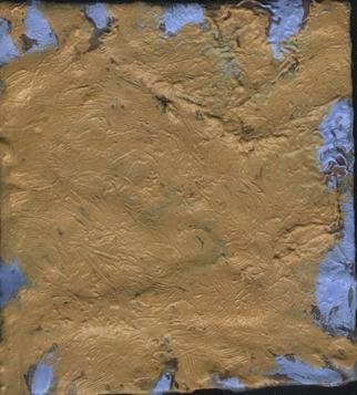 Djordje Sokolovski; Abstract Little 1 , 2011, Original Painting Oil, 72 x 70 mm. Artwork description: 241  abstract, little ocher, light blue oil on cardboard ...