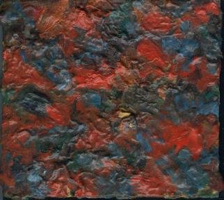 Djordje Sokolovski; Abstract Little 2, 2011, Original Painting Oil, 82 x 92 mm. Artwork description: 241     abstract, little, red, blue, brown, ocher,  oil on cardboard    ...