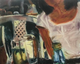 Bob Dornberg, 'White Blouse', 2020, original Painting Oil, 20 x 16  x 1 inches. Artwork description: 2703 girl in white blouse at table...