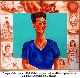 Durga Kainthola; Kahlo On An Untravelled T..., 1999, Original Mixed Media, 38 x 43 inches. 
