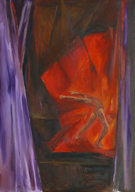 Dusanka Badovinac; Stage, 2011, Original Painting Oil, 70 x 100 cm. Artwork description: 241        painting, art, nude   forest, nature, painting, woman lanscape, painting, nude, art  stage, dance, paintin, oil    ...