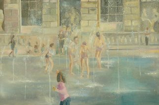 Dusanka Badovinac; Sumerset, 2011, Original Painting Oil, 120 x 80 cm. Artwork description: 241     painting, art, children, summer, architecture, windows, building    ...