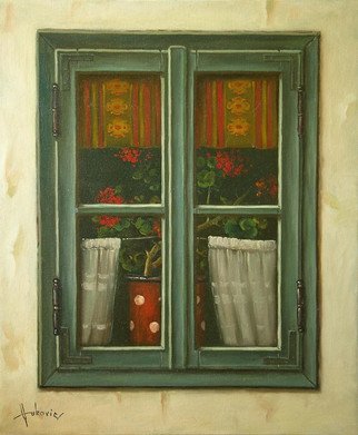 Dusan Vukovic; Window, 2015, Original Painting Oil, 50 x 60 cm. Artwork description: 241  This is poetic realism. . .  ...