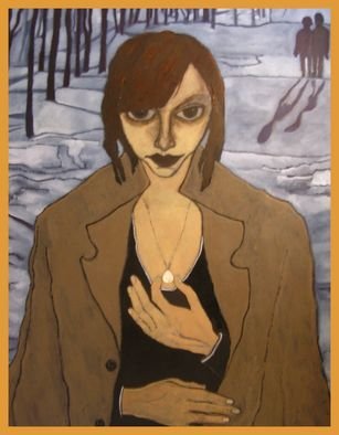 Bozena Dusseau Labedz; WOMAN WITH PEARL, 2009, Original Painting Oil, 100 x 120 cm. Artwork description: 241     PAINTING NR: 0105XX2  TITLE: WOMAN WITH PEARL- 2009  - DIM: 100 X 120 CM. - OIL ON CANVAS ...