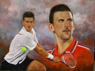 Dwayne Mitchell; Novak Djokovic, 2011, Original Painting Oil, 30 x 40 inches. Artwork description: 241  Tennis, Men, Sports, Novak, Djokovic. ...