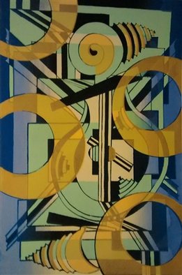 Edelweiss Calcagno; Apollos Lyre Version 2, 2015, Original Printmaking Other, 15 x 22.5 inches. Artwork description: 241 Music, abstract, cubist ...