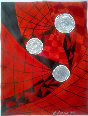 Elena Solomina; RED  GALAXY 3, 2011, Original Painting Acrylic, 12 x 16 inches. Artwork description: 241    RED GALAXY    ...