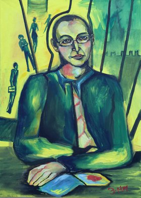 Elya May; Mihail Hodorkovski, 2010, Original Painting Oil, 60 x 70 cm. Artwork description: 241  Russian, prisoner, UKOS, Putin, Russia, heroes, opposition, history, figurative, people  ...