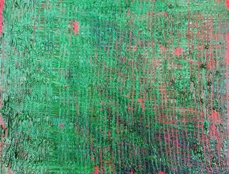 Ebony Collier; Sgraffito Red And Green A..., 2014, Original Painting Oil,   inches. 