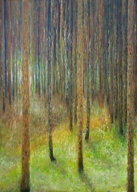 Emilia Milcheva; Homage To Klimt Pine Forest Ii, 2019, Original Painting Oil, 50 x 70 cm. Artwork description: 241 As I have always been fascinated by Klimt s trees paintings I tried to touch his great talent by painting his pine forest.Trees are so beautiful in my eyes. So beautiful in their various stages of metamorphosis. So beautiful in their dramatically changing conditions and moods. ...