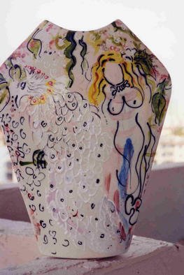 Ellen Safra, 'City Series Three', 2003, original Ceramics Other, 9 x 12  inches. Artwork description: 1911 Hand painted ceramic vase. Fired...