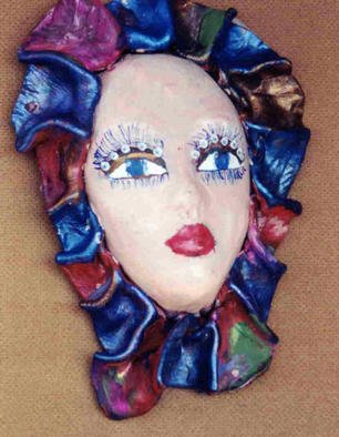 Ellen Safra; Masquerade Two, 2003, Original Leather, 5 x 7 inches. Artwork description: 241 Acrylic painted leather mask. ...
