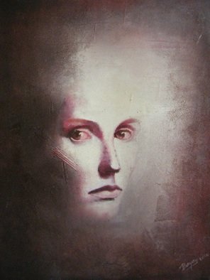 Faye Zayou; Chimera, 2015, Original Painting Oil, 65 x 50 cm. Artwork description: 241   Painting, portraiture, woman, mixed media  ...