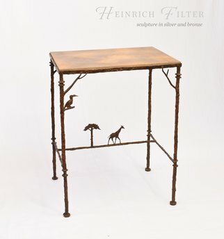 Heinrich Filter; Bronze Table, 2023, Original Furniture, 70 x 90 cm. Artwork description: 241 Table in cast bronze inspired by Diego Giacometti with African themetable, decor, bronze table, bronze furniture, diego giacometti, furniture, bespoke table, giraffe, african art, decorative art, functional art, interior...