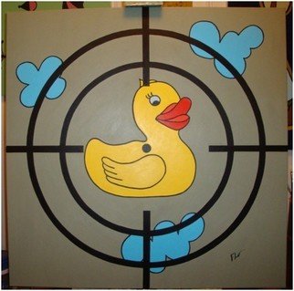 Flo Flo; Ducky In Danger, 2011, Original Painting Acrylic, 36 x 36 inches. 