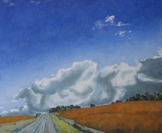 Francois Fournier; Across A Golden Soya Field, 2013, Original Painting Oil, 36 x 30 inches. Artwork description: 241     This painting depicts a gravel road going through a golden soya field with a great cloud overhead. This is taking place during the fall season in the Appalachians of the Eastern Townships in Quebec, Canada. Nature varies itself relentlessly. It is this contact with a persistently changing ...