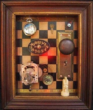 Gregory Mason; Dream Time, 2005, Original Assemblage, 12 x 15 inches. Artwork description: 241 Found Object Assemblage incorporating a vintage frame and assorted cast- offs. ...