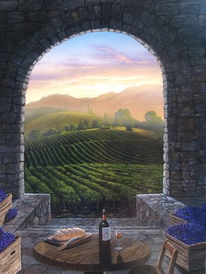 Steven Power; FIRST FRUIT, 2015, Original Giclee Reproduction, 27 x 36 inches. Artwork description: 241 WINERY...