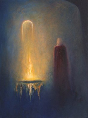 George Kofas; The Fire, 2010, Original Painting Oil, 67 x 86 cm. Artwork description: 241    RomanticismSymbolist ArtAbstractFigurativeabstract figurativeMysticalReligiousChristianInspirational        ...