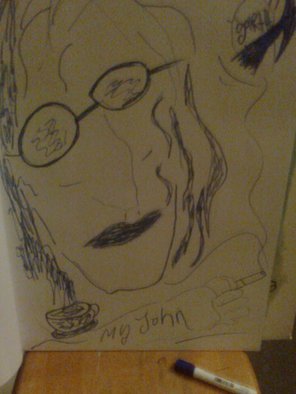 Garth Alamangos; Instant Karma, 2015, Original Drawing Marker, 30 x 40 cm. Artwork description: 241  this is a quick rendition of my admiration of our late john lennon ...